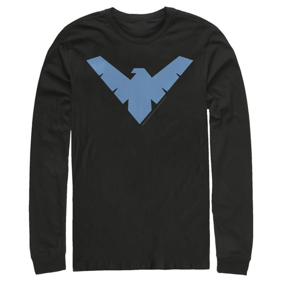 Men's Batman Nightwing Logo Long Sleeve Shirt Black X Large