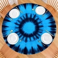 thumbnail image 2 of Blue Tie Dye Spiral Pattern Round Fitted Tablecloth with Elastic Edge,Dining Table Cover Waterproof,Outdoor Round Tablecloth for Camping,Dining,Indoor and Outdoor, 2 of 7