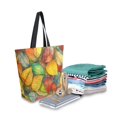 thumbnail image 2 of FORMRS Womens Canvas Tote Bag with Zipper Inner Pocket Shoulder Handbag, Retro Autumn Leaves, 2 of 7