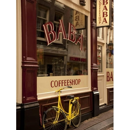 Bicycle Outside Coffee Shop, Amsterdam, Holland, Europe Print Wall Art By Frank (Best Coffee Shops Amsterdam)