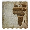 thumbnail image 3 of Ambesonne African Shower Curtain, Wooden Plank Map, 69"Wx75"L, Tan Umber and Brown, 3 of 3