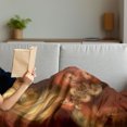 thumbnail image 3 of Abstract Surreal Soft Flannel Fleece Throw Blanket, Soft Texture Look Spirals Fractal Illustration, Cozy Plush for Indoor and Outdoor Use, 60" x 80", Chocolate Cinnamon, by Ambesonne, 3 of 5
