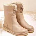 thumbnail image 3 of 2024 Botas de nieve para Mujer, Botas de invierno ligeras con cordones, zapatos de piel para Mujer, nuevas Botas elásticas altas, Botas de cuero PU para Mujer, 3 of 5