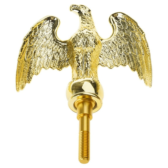 Hawks Flagpole Cap With Gold Finish Heavy Type Plastic Weather Resistant Threaded Base Outdoor Flag Poles