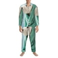 thumbnail image 3 of Naloa Dog Wrapped in Towel Men’s Pajamas Set - Long Sleeve Button Down Sleep Shirt and Pajama Bottoms Sleepwear Set-XX-Large, 3 of 7