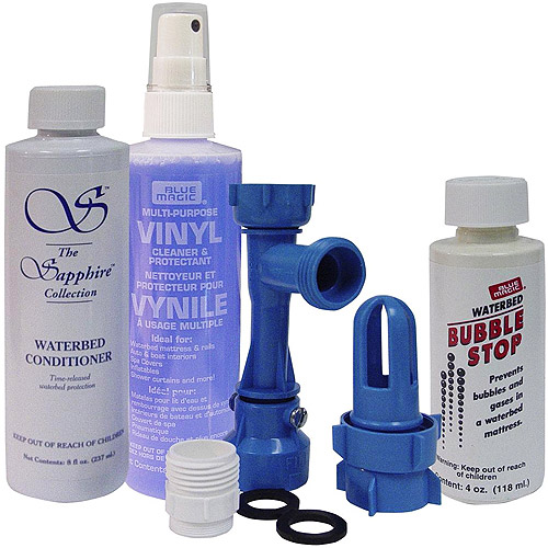 Four 10 Packs of Tablet Waterbed Conditioner with Two 1 oz patch kits /& Water bed Fill Kit Adapters