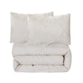 thumbnail image 6 of Bourina 3-Piece King Size Comforter Set, Pleated Design, Wrinkle-Resistant Microfiber Bedding, Ivory, 102" x 90", Lightweight & Machine Washable, All Season, 6 of 8