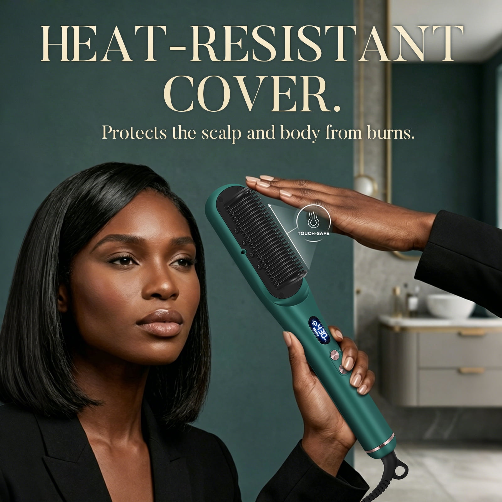 BC Stream BRAH[ビーシーストリーム ブラフ] Prizm Steam Hair Straightener Brush, Dual Voltage & 4 Adjustable