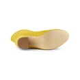 thumbnail image 5 of BLISSFUL STEP Women's Boots Faux Suede Rounded Toe Block Heel Foldable Ankle Boots Yellow 7.5, 5 of 7