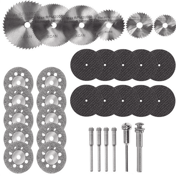 32PCS Electric Drill Accessories Set for Rotary Tool,Includes HSS Circular Saw Blades Cutter,Resin Cutting Discs and Diamond Cutting Wheel