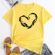 thumbnail image 1 of Fiudx Ofertas Flash Artículos En Oferta Camisetas Informales de Manga Corta con Cuello Redondo y Estampado de Amor para Mujer, 1 of 4