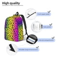 thumbnail image 3 of Disketp Animal Paw Rainbow print Canvas Backpack Lightweight Travel Daypack Student Rucksack Laptop Backpack-Medium, 3 of 5