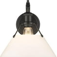 thumbnail image 2 of Golden Lighting Orwell Matte Black 1-Light Wall Sconce Opal Glass Shade, 2 of 8
