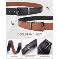 thumbnail image 2 of AWAYTR Men Reversible Leather Belt - 1.33'' Wide Genuine Leather Dress Belt for Casual and Business Wear, 2 of 7