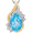 Silver, variant on Brilliance Fine Jewelry Aqua Diamond Accent Necklace in Sterling Silver and 10kt Yellow Gold,18"