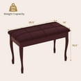 thumbnail image 3 of Wubio Duet Piano Bench with Storage, Keyboard Bench with Padded Cushion, Solid Wood Legs, Storage Compartment for Music Books, Comfortable PU Leather Piano Stool, 360 LBS Load Capacity, 3 of 9