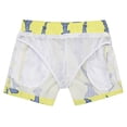 thumbnail image 2 of Zando Boys Swim Trunks Quick Dry Stretchy Toddler Boy Swimsuit Swimming Trunks for Boys with Compression Liner Yellow Shark 5T, 2 of 5