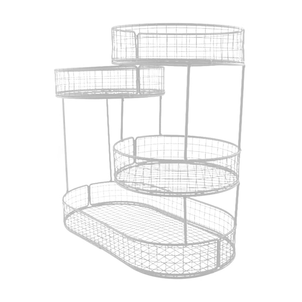 Cesta de alambre de 4 niveles para encimera de cocina, ideal para pan, aperitivos y verduras. Blanco