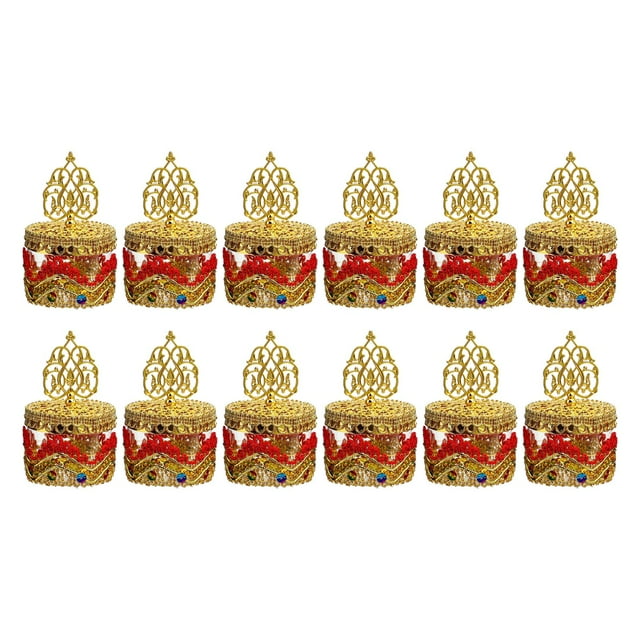 12 cajas de regalo para decoración, cajas de jabón caseras, cajas de dulces para mamá. oro y rojo