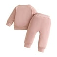 thumbnail image 4 of Gubotare Girls Pant Sets Toddler Baby Girl Fall Winter Clothes Long Sleeve Pullover Sweatshirts Stripe Pants 12 18 Months (Pink,12-18 Months), 4 of 6