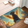 thumbnail image 4 of Rateoe Golden Cloud Winged Dog Pattern Flannel Door Mat Indoor Outdoor Entrance, Waterproof All-Weather Doormat,Fade Resistant, Low Profile Entryway Mat 16x24in, 4 of 7