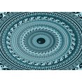 thumbnail image 1 of Ahgly Company Tapis Rectangulaire Lavable en Machine Intérieur Transitionnel Vert Sarcelle Profond, 5 Pieds x 7 Pieds, 1 of 7