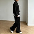 thumbnail image 7 of Yutgune Women's 2 Piece Sweatsuit Mock Neck Long Sleeve Sweatshirt Drawstring Wide Leg Pants Casual Lounge Set, 7 of 7