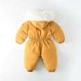 thumbnail image 6 of Newborn Snowsuit Baby's Romper Jumpsuit Winter Coats Warm Down Coat Cute Padded Windproof Onesie for Infant Girls Boys Orange 4-5 Years, 6 of 7