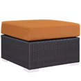 thumbnail image 1 of Modway Convene Square Fabric and Rattan Patio Ottoman in Espresso/Orange, 1 of 3