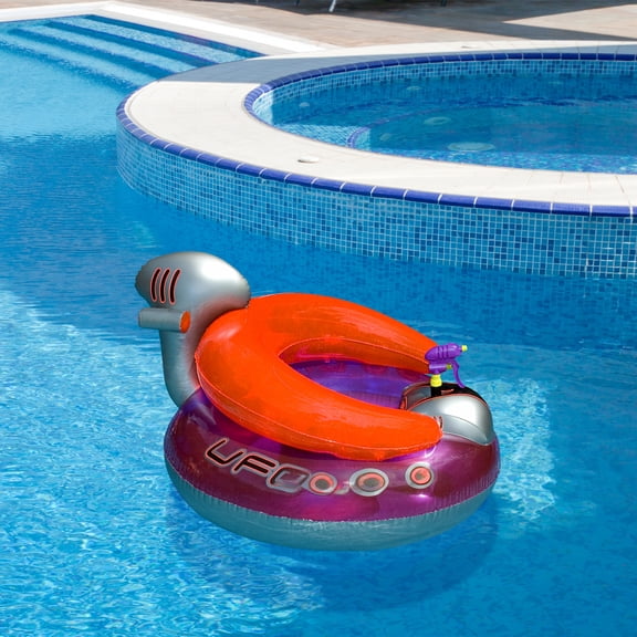 Swimline 45" Water Sports Inflatable UFO Squirter Spaceship 1-Person Swimming Pool Ride-On Float -