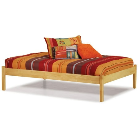 - Pemberly Row Platform Bed with Open Footrail in Natural Maple -Full