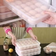 thumbnail image 4 of Cateissary 3 uds portahuevos cubiertos con 24 compartimentos caja de almacenamiento de plástico apilable dispensador Visible de mantenimiento fresco nevera Organizadores de utensilios de cocina, 4 of 6