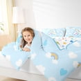thumbnail image 4 of jejeloiu Rainbow Cloud Monogram A 7-Piece Twin Bedding Sets For Kids,Colorful Heart Stars Initial Bedding Comforter Set For Girls,Colorful Stars Reversible, 4 of 7