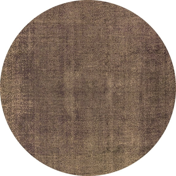 Ahgly Company Indoor Round Oriental Brown Industrial Area Rugs, 6' Round