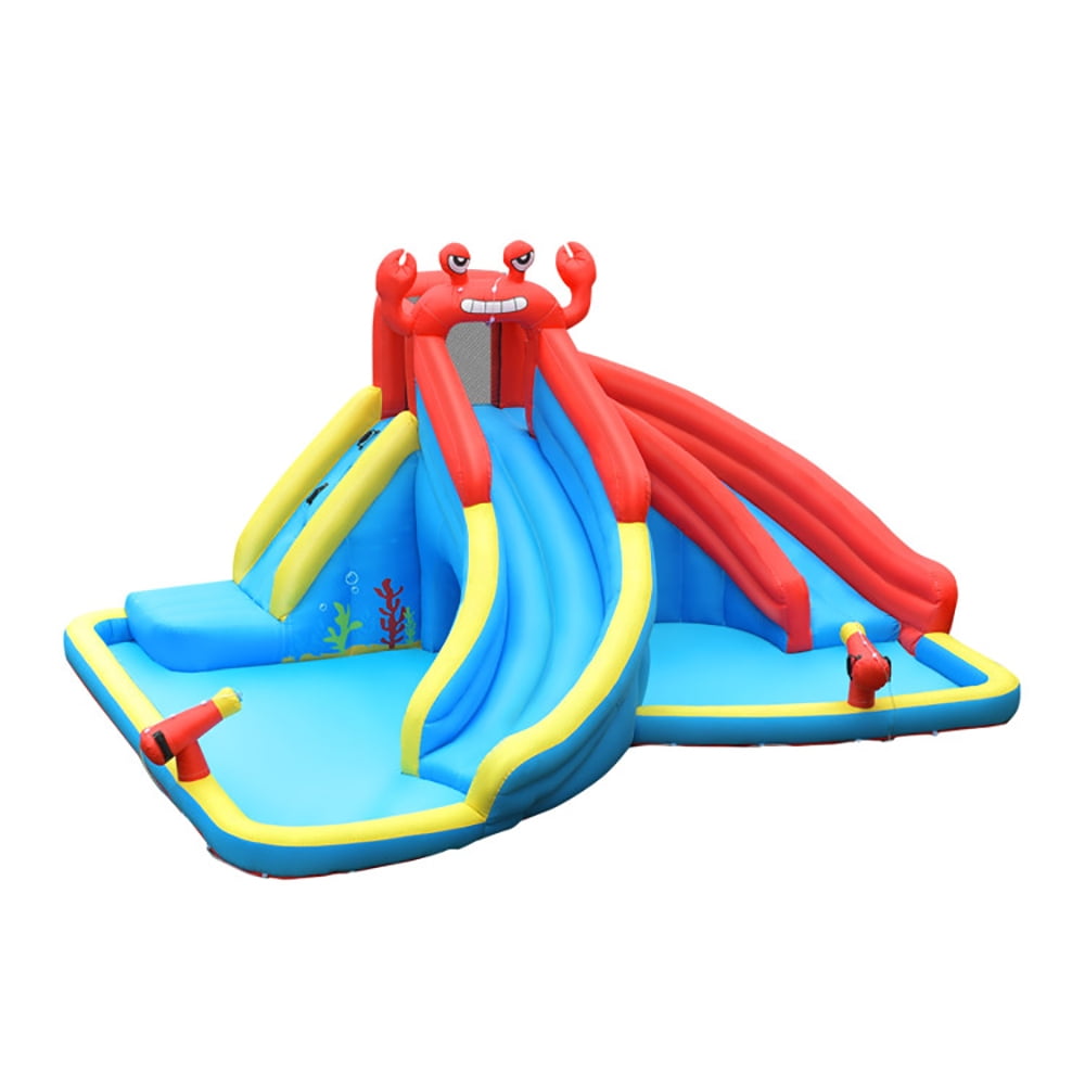 GVN Inflatable Water Slide Crab Dual Slide Bounce House without Blower, Bounce House with Blower, Inflatable Jump Bouncy Castle for Kids,Ball Pool for Backyard Play & Party Fun