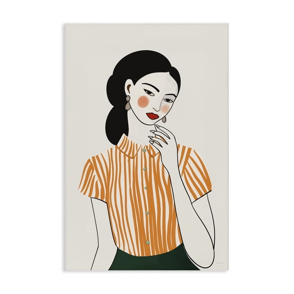 Stupell Industries Modern Woman in Orange Blouse Canvas Art, 16 x 24, by Omar Escalante
