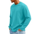 thumbnail image 5 of Inglocry Mens Long Sleeve T Shirts Casual Crew Neck Tee Shirts Lightweight Soft Pullover Tops Turquoise 2XL, 5 of 10