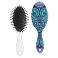 thumbnail image 2 of Pastoral Style Hair Brush with Floral and Tribal Patterns, Vintage Bohemian Soft Paddle Brush for Wet & Dry Hair, 2 of 8
