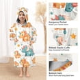 thumbnail image 4 of Dailycode Wearable Blanket Hoodie Oversized Sherpa Flannel Blankets with Pocket for 3-14 Year Old Cute Dinosaur, 4 of 7