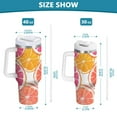 thumbnail image 6 of Yayeee 40oz Double-Wall Insulated Stainless Steel Tumbler with Handle Bottle, Orange Grapefruit Slices, 6 of 8