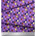 thumbnail image 3 of Soimoi Poly Georgette Fabric Check & Brush Stroke Abstract Print Fabric by Yard 52 Inch Wide, 3 of 3
