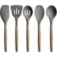 thumbnail image 1 of 5-piece Non-stick Silicone Kitchen Utensil Set With Natural Acacia Hardwood Handle, Grey, High Heat Resistant Hy, 1 of 5