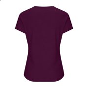 VEKDONE Womens Tops Short Sleeve Lace V Neck Shirts Stretch Slim Fit Modal Blouses Summer Casual Lightweight Tunic Tops Solid Color Basic T-Shirts Purple XL