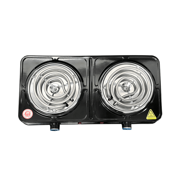 Parrilla eléctrica de 2 Resistencias con Regulador de Temperatura Negro Decakila KUCC002B