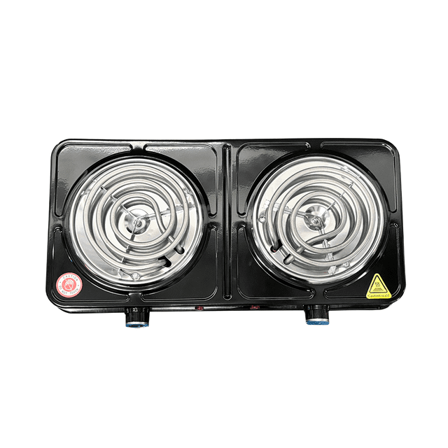 Parrilla eléctrica de 2 Resistencias con Regulador de Temperatura Negro Decakila KUCC002B