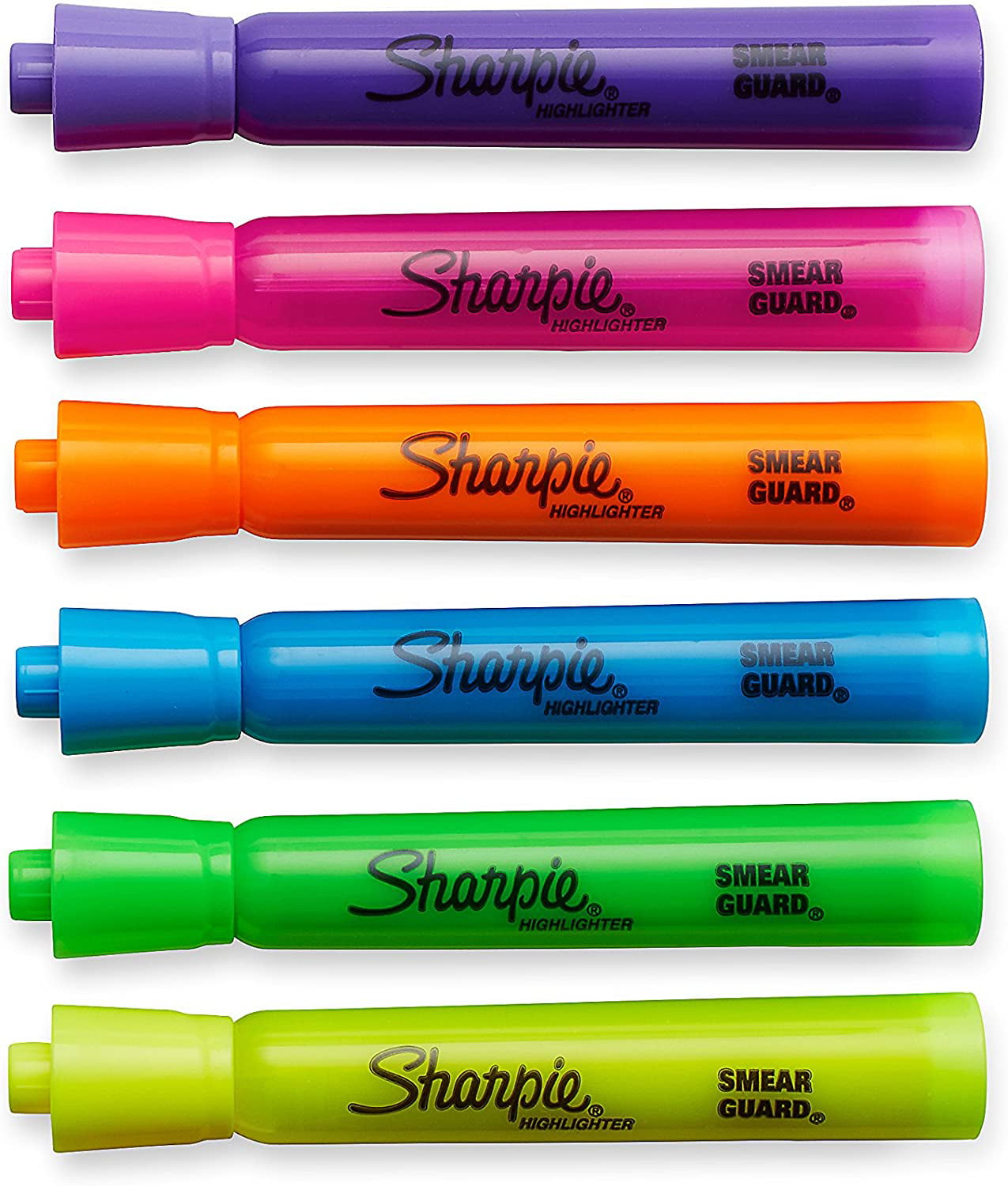Sharpie 25145 Tank Highlighters 12-Count Assorted Fluorescent Chisel Tip 