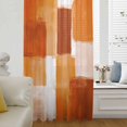 thumbnail image 6 of Burnt Orange Geometric Sheer Curtains 63 Inches Long, Watercolor Ombre Modern Abstract Art Light Filering Curtains, Breathable Simi Curtain Privacy Drapes for Living Room Bedroom Window Treatment, 6 of 9