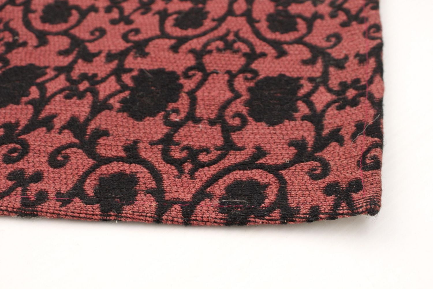 ECARPETGALLERY 6'7" x 9'9" Transitional Collage Handmade Area Rug for Living Room, Dining Room and Bedroom in Red