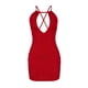 thumbnail image 4 of Mini vestido de falda a la cadera cómodo de Color sólido sin mangas con tirantes de verano para mujer Pompotops  qwe12942, 4 of 8