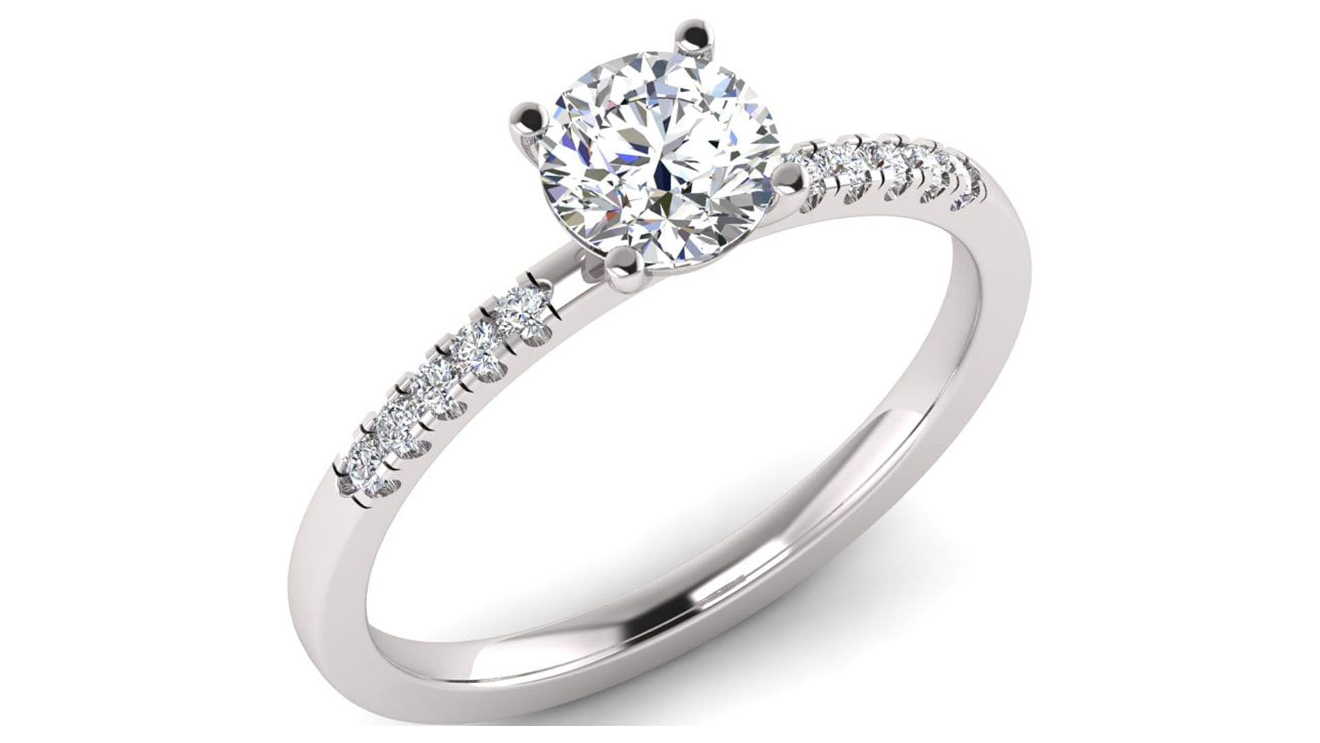 1.00 Carat TW Women's Diamond Halo Engagement Rings in 10k White Gold